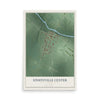 Map of Unionville Center, Ohio, 12 x 18 inch unframed archival matte print
