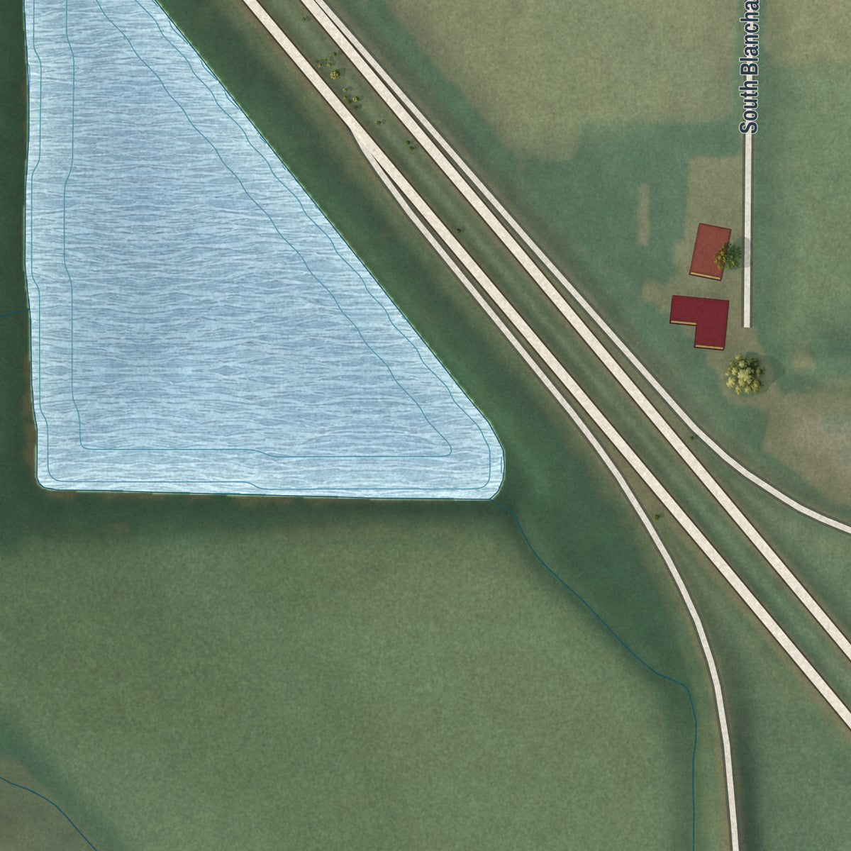 Second close-up of the map of Vanlue, Ohio print showing more streets and buildings