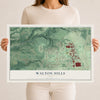 Map of Walton Hills, Ohio, 12 x 18 inch unframed archival matte print
