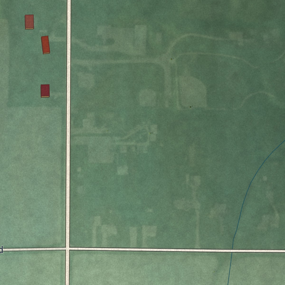 Second close-up of the map of West Elkton, Ohio print showing more streets and buildings
