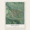 West Logan, Ohio map print, the full design