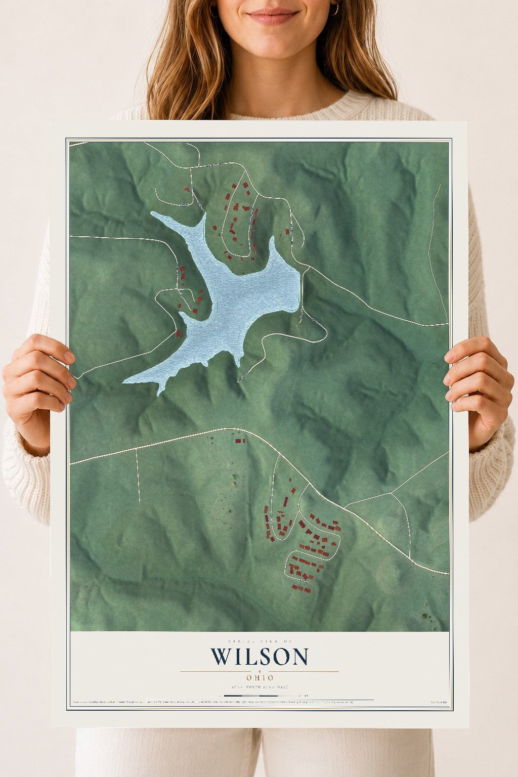 Map of Wilson, Ohio, 18 x 24 inch unframed archival matte print