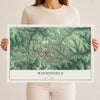 Map of Woodsfield, Ohio, 12 x 18 inch unframed archival matte print