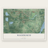 Woodworth, Ohio map print, the full design