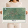 Map of Binger, Oklahoma, 12 x 18 inch unframed archival matte print
