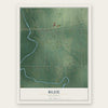 Blue, Oklahoma map print, the full design