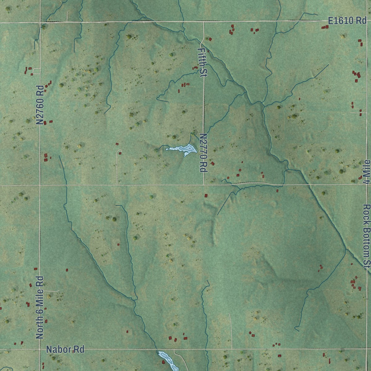 Close-up of the map of Central High, Oklahoma print showing street and building detail