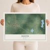 Map of Dustin, Oklahoma, 12 x 18 inch unframed archival matte print