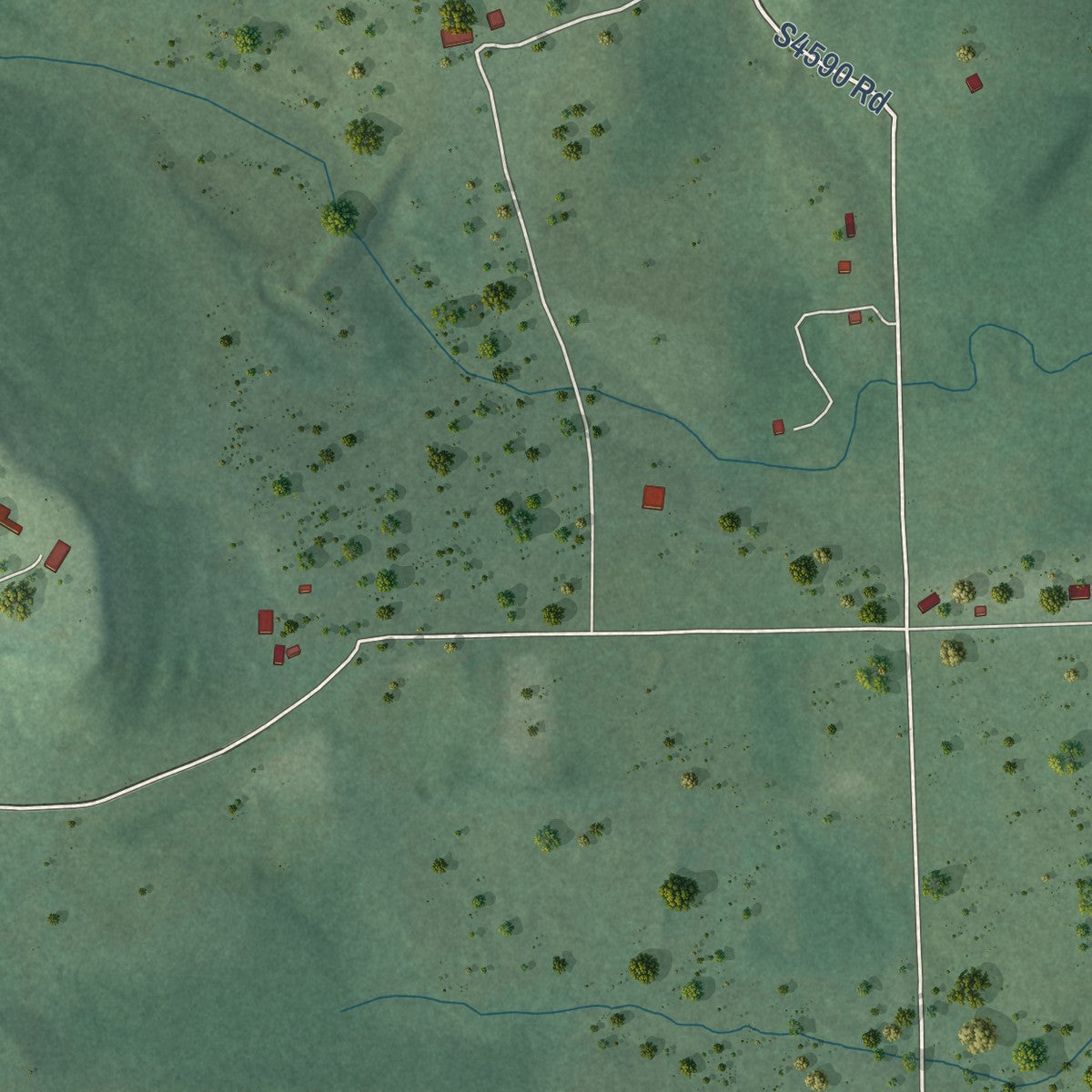 Close-up of the map of Dwight Mission, Oklahoma print showing street and building detail