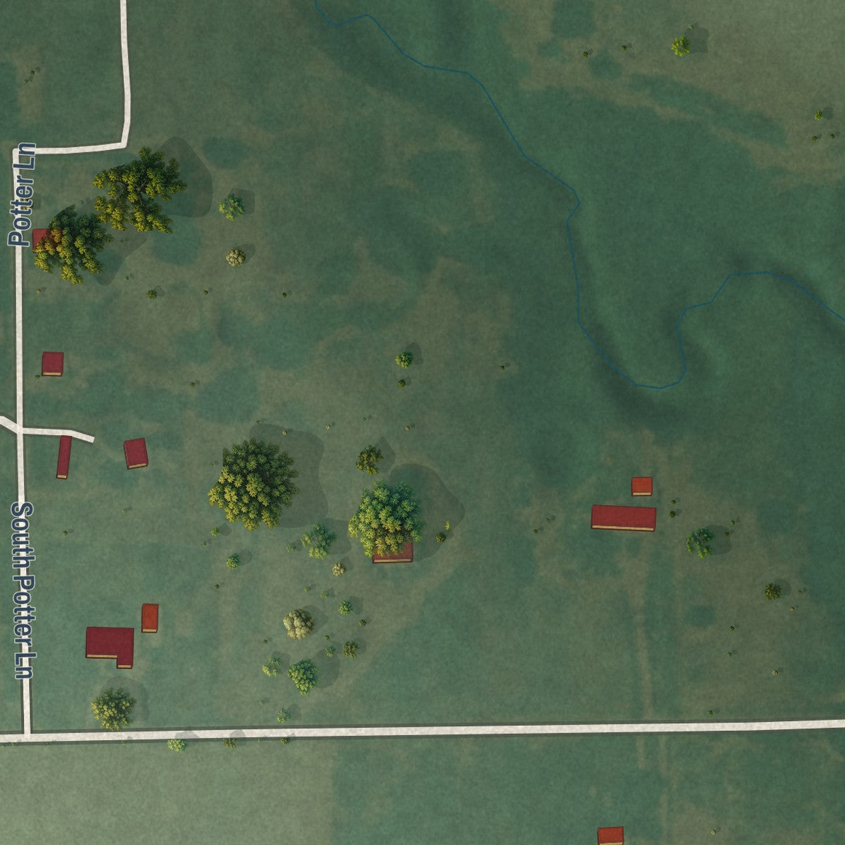 Close-up of the map of Earl, Oklahoma print showing street and building detail