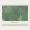 Elm Grove, Oklahoma map print, the full design