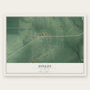 Finley, Oklahoma map print, the full design