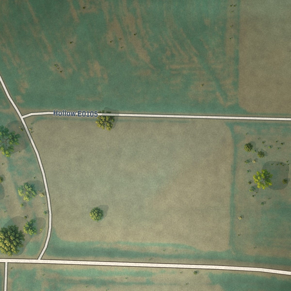 Second close-up of the map of Gate, Oklahoma print showing more streets and buildings