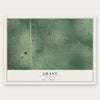 Grant, Oklahoma map print, the full design