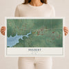 Map of Hulbert, Oklahoma, 12 x 18 inch unframed archival matte print