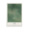 Map of Loco, Oklahoma, 12 x 18 inch unframed archival matte print
