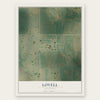 Lovell, Oklahoma map print, the full design