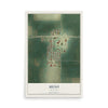 Map of Meno, Oklahoma, 12 x 18 inch unframed archival matte print