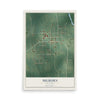 Map of Milburn, Oklahoma, 12 x 18 inch unframed archival matte print