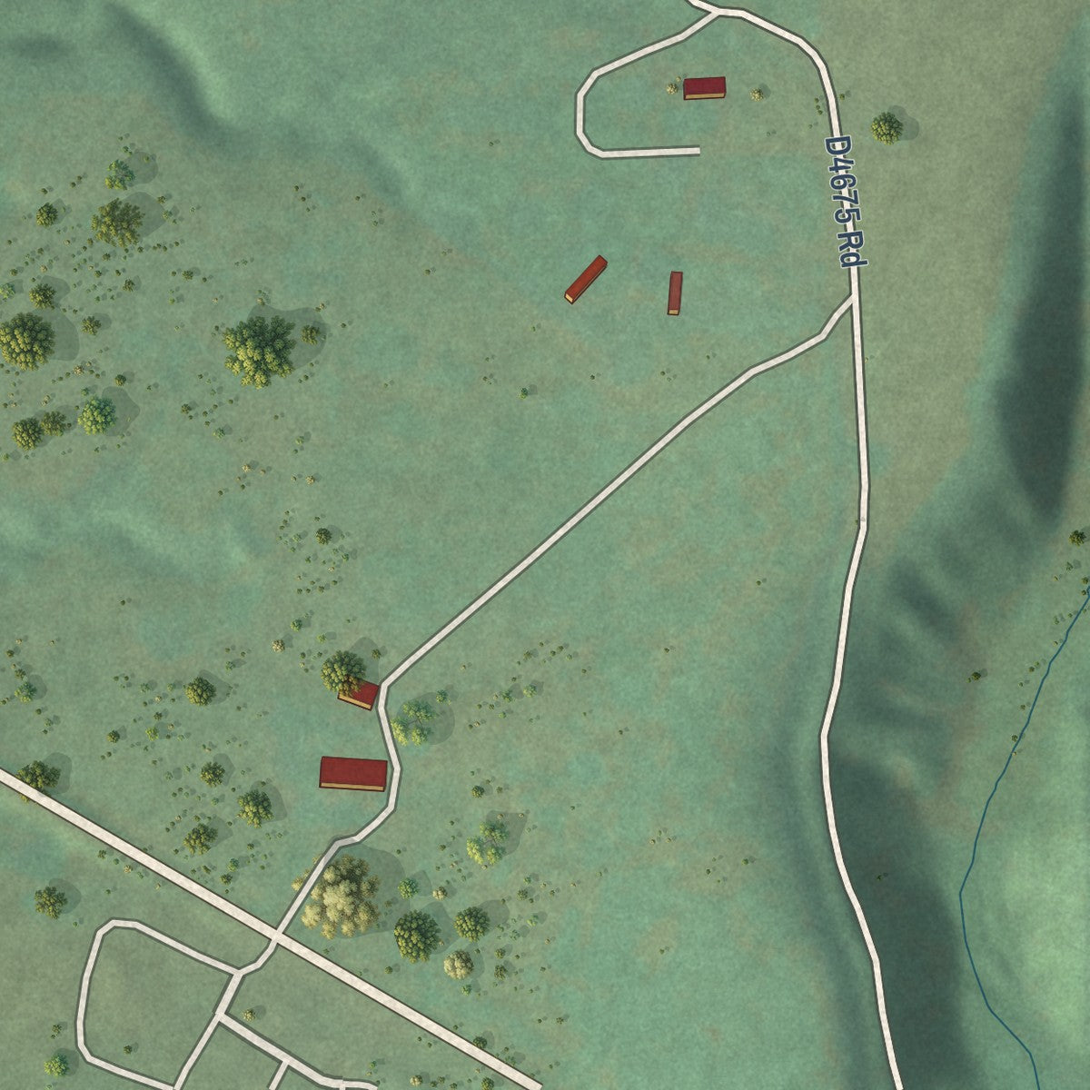 Close-up of the map of Mulberry, Oklahoma print showing street and building detail
