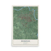 Map of Muskogee, Oklahoma, 12 x 18 inch unframed archival matte print