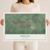 Map of Mustang, Oklahoma, 12 x 18 inch unframed archival matte print