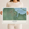 Map of Oilton, Oklahoma, 12 x 18 inch unframed archival matte print