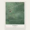 Panola, Oklahoma map print, the full design