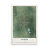 Map of Porum, Oklahoma, 12 x 18 inch unframed archival matte print