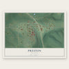 Preston, Oklahoma map print, the full design