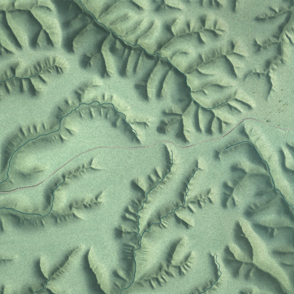 Close-up of the map of Pumpkin Hollow, Oklahoma print showing street and building detail