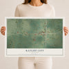 Map of Ratliff City, Oklahoma, 12 x 18 inch unframed archival matte print