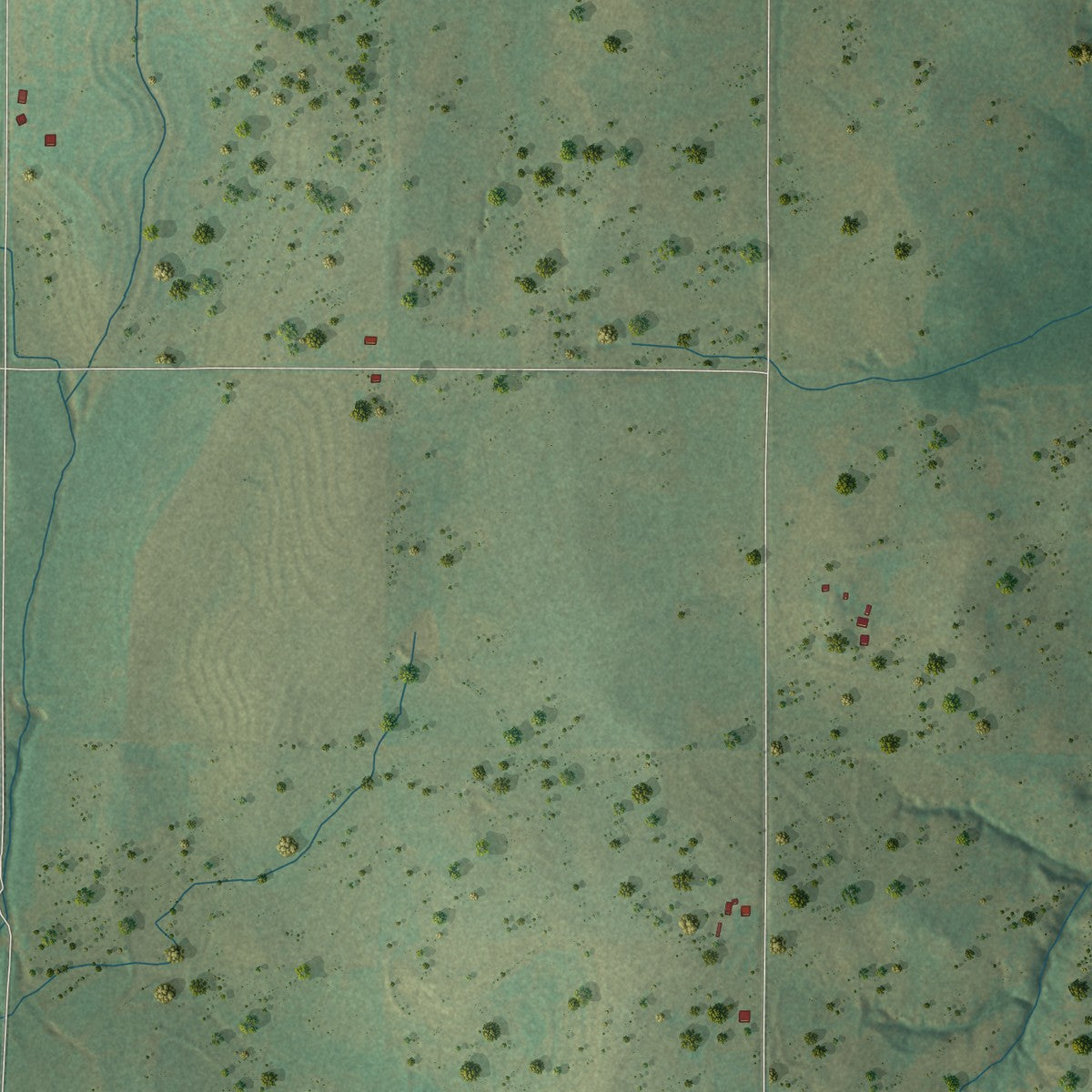 Close-up of the map of Sickles, Oklahoma print showing street and building detail