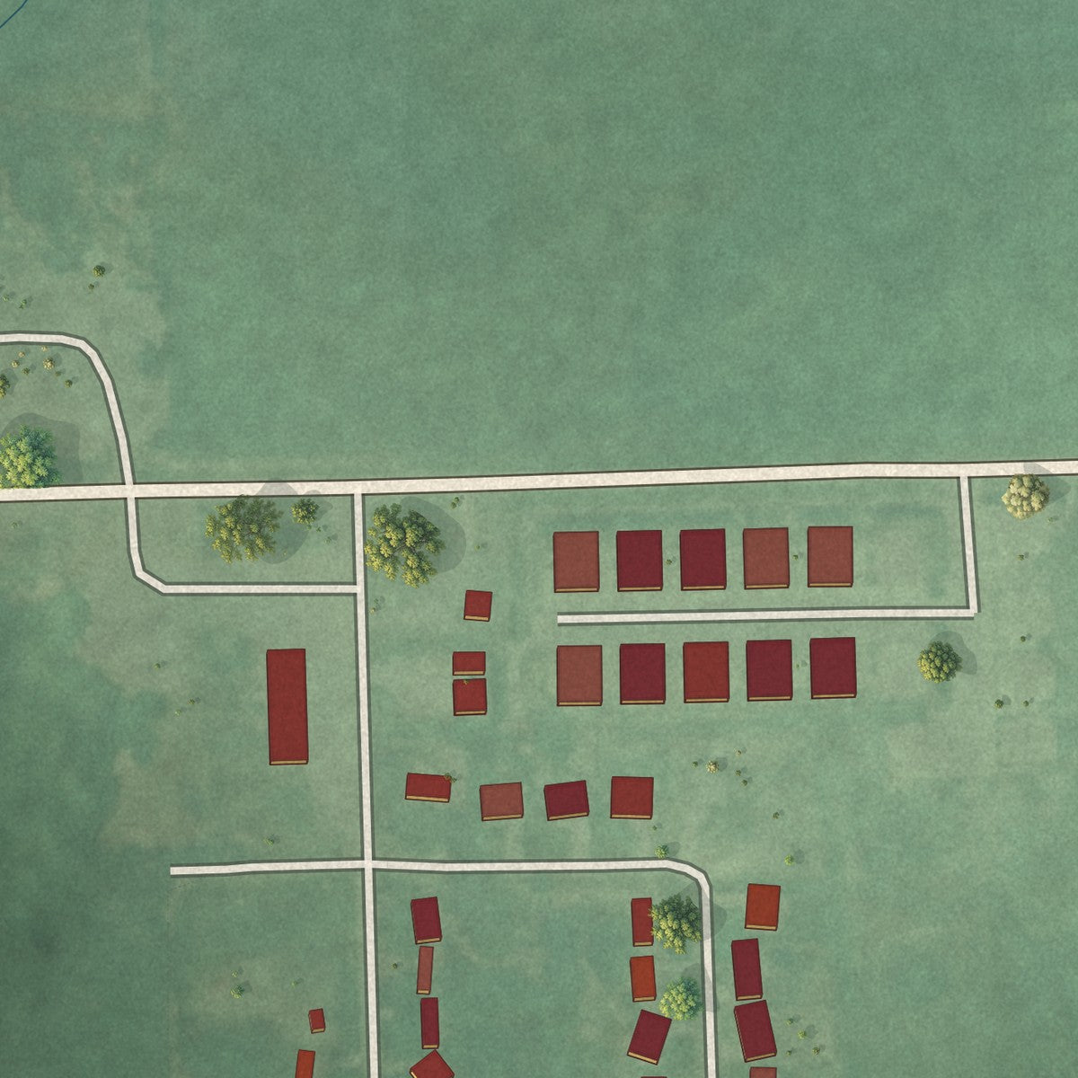 Close-up of the map of Sportsmen Acres, Oklahoma print showing street and building detail