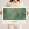 Map of Sterling, Oklahoma, 12 x 18 inch unframed archival matte print