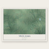 Twin Oaks, Oklahoma map print, the full design
