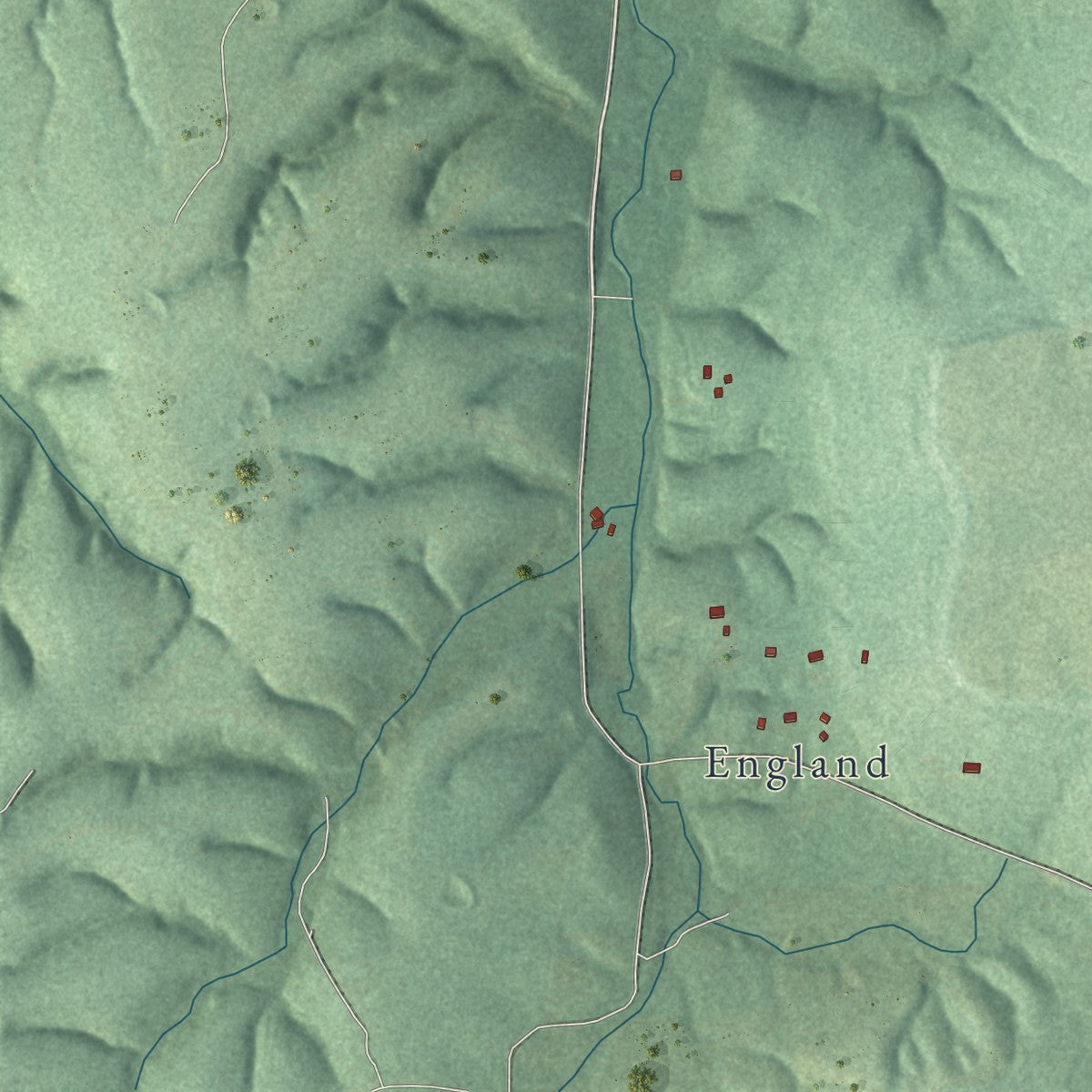 Close-up of the map of West Peavine, Oklahoma print showing street and building detail