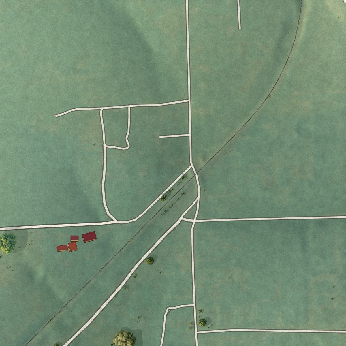 Close-up of the map of Zion, Oklahoma print showing street and building detail