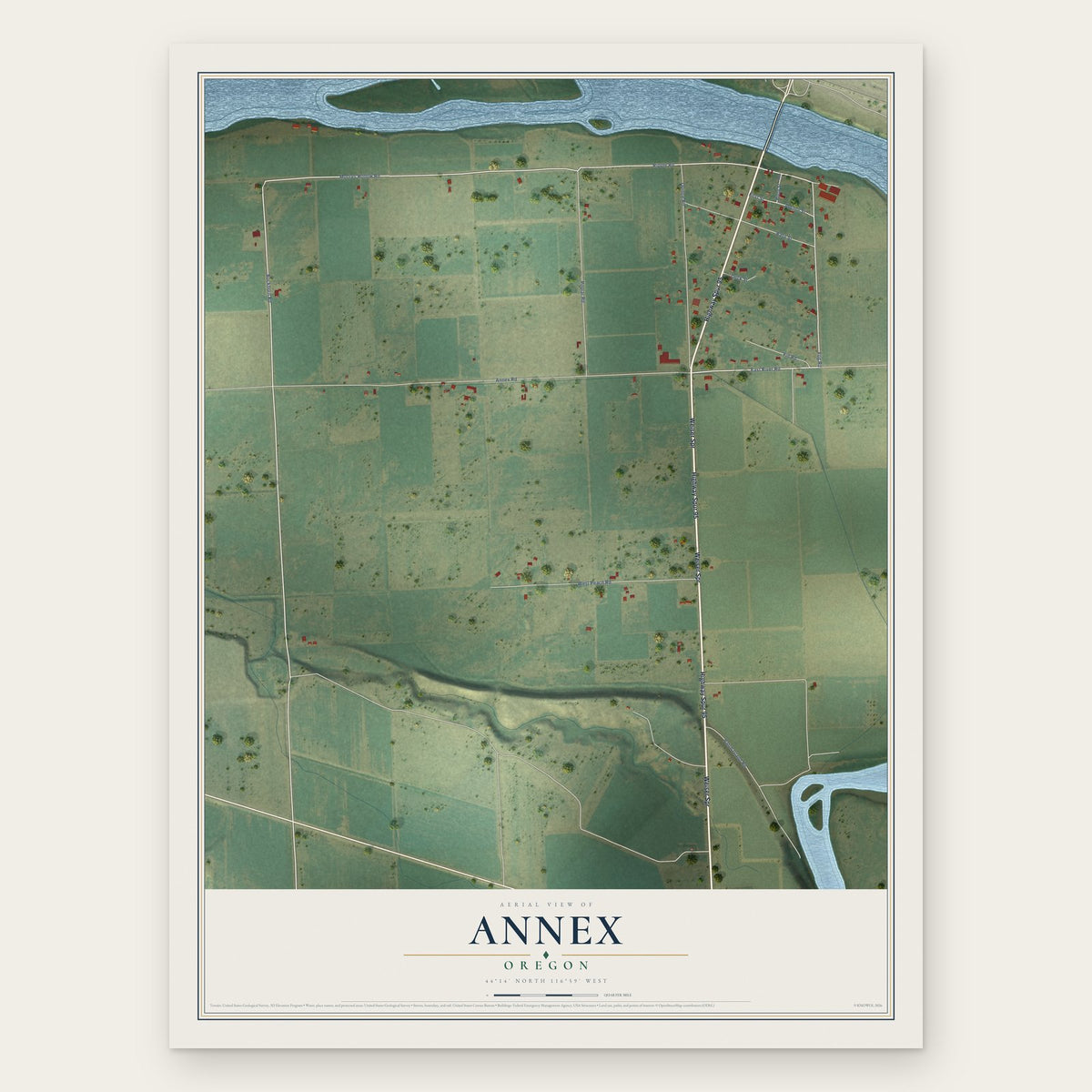 Annex, Oregon map print, the full design
