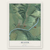 Beaver, Oregon map print, the full design