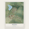 Brooks, Oregon map print, the full design