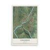 Map of Chiloquin, Oregon, 12 x 18 inch unframed archival matte print