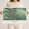Map of Clatskanie, Oregon, 12 x 18 inch unframed archival matte print