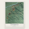 Cloverdale, Oregon map print, the full design