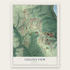 Collins View, Oregon map print, the full design
