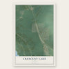 Crescent Lake, Oregon map print, the full design