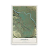 Map of Dayville, Oregon, 12 x 18 inch unframed archival matte print