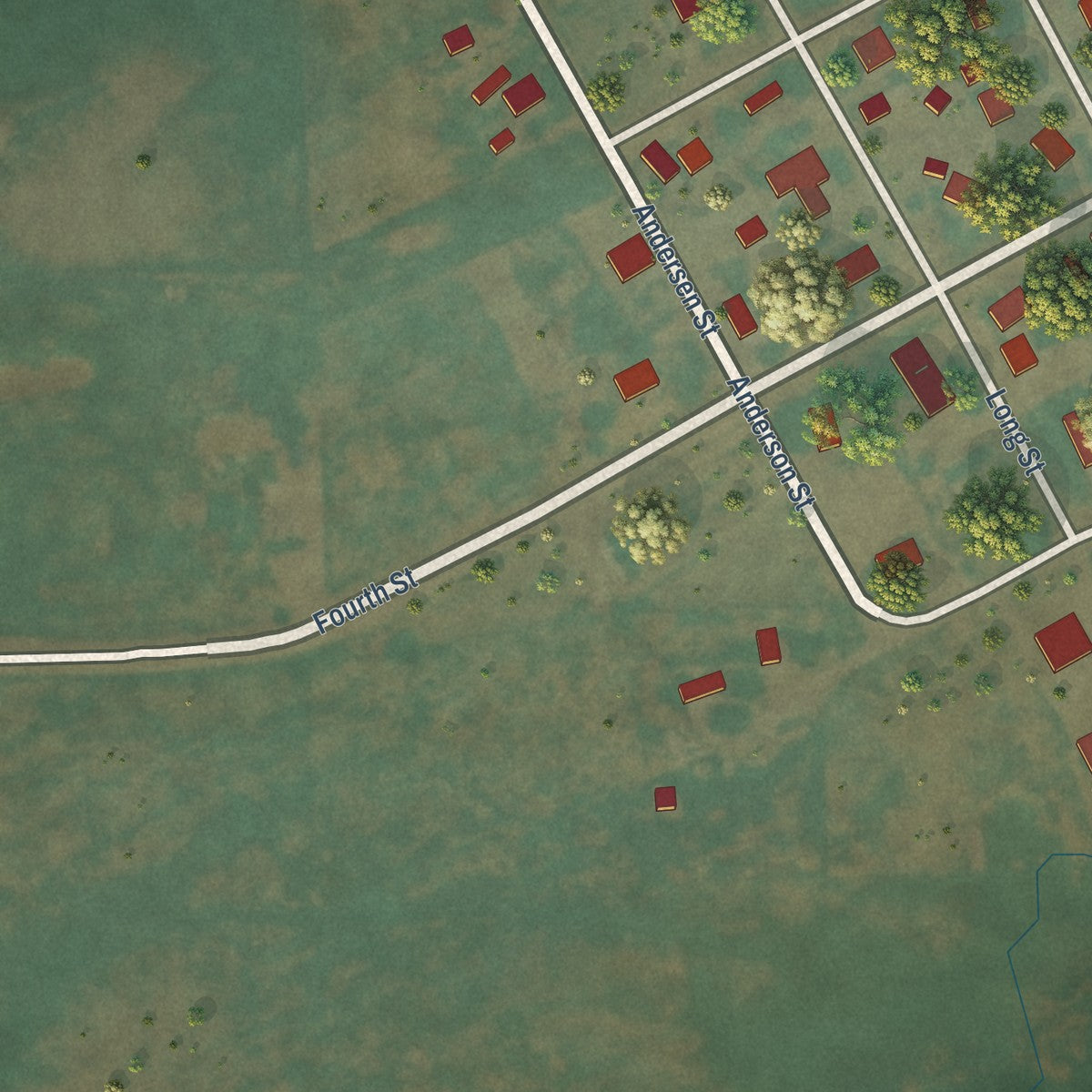 Second close-up of the map of Haines, Oregon print showing more streets and buildings