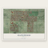 Hazelwood, Oregon map print, the full design
