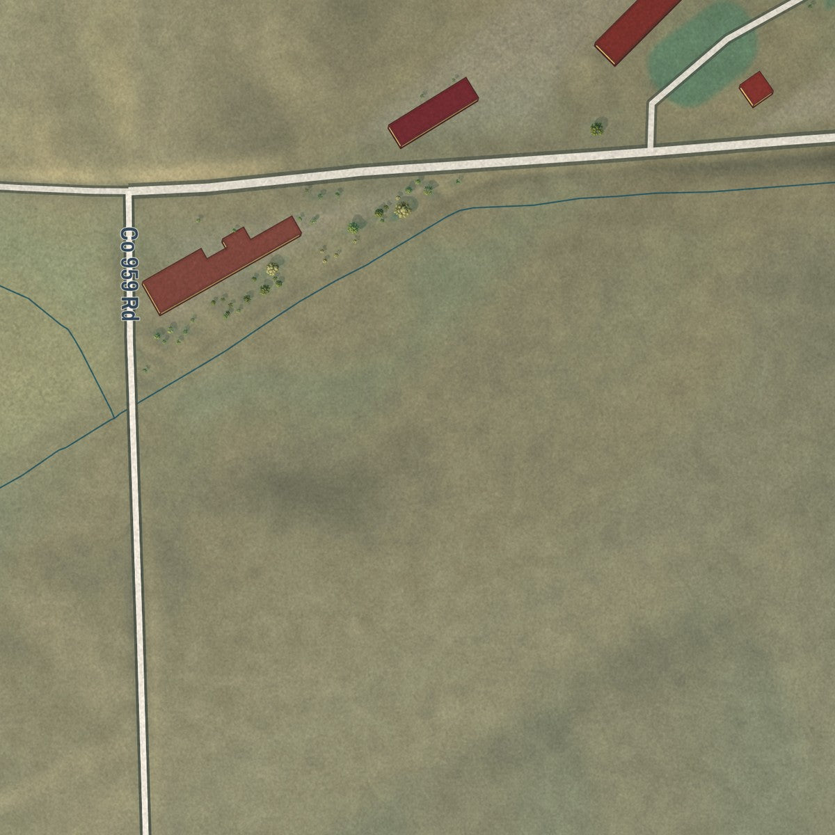 Second close-up of the map of Helix, Oregon print showing more streets and buildings